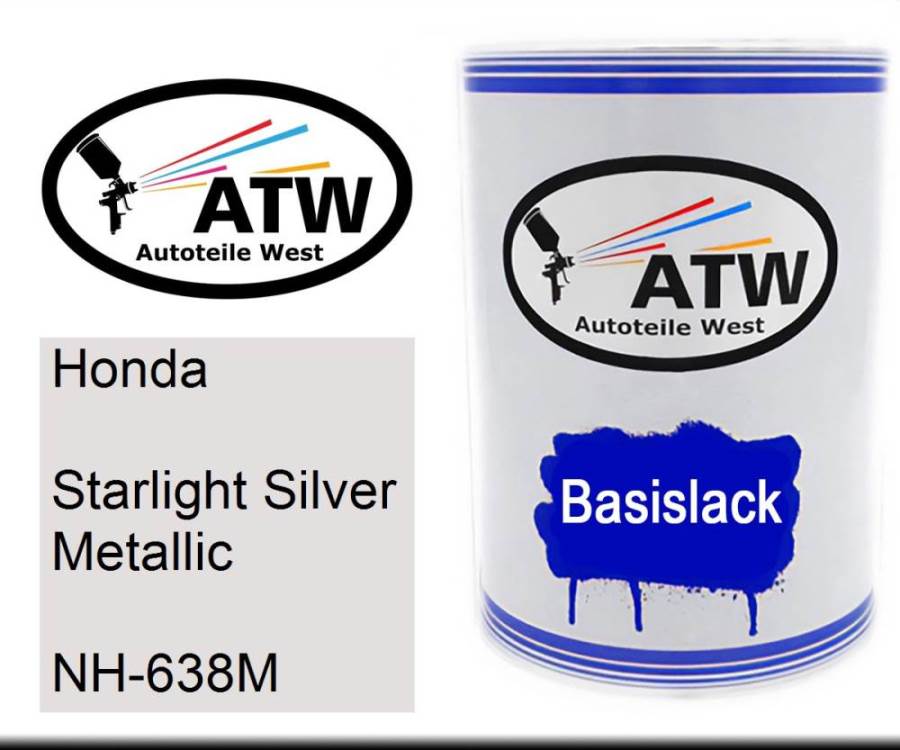 Honda, Starlight Silver Metallic, NH-638M: 500ml Lackdose, von ATW Autoteile West.